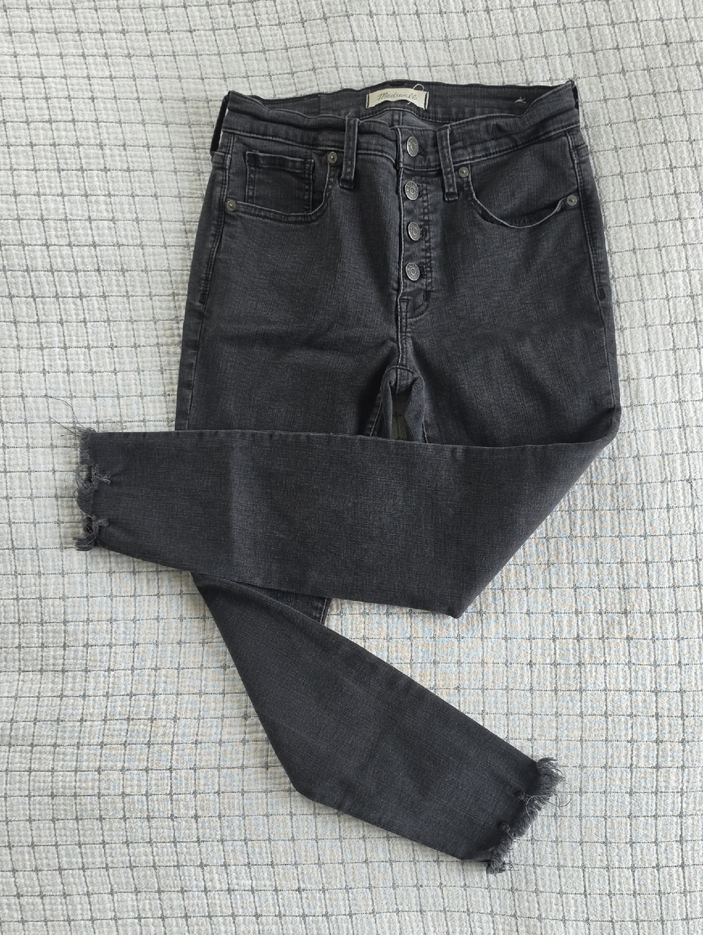 Madewell High-Rise Skinny Button-Fly Faded Black Jeans 27P